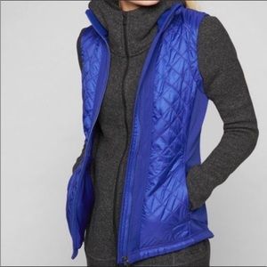 Athleta Rock Springs Quilted Vest Royal Blue Zip